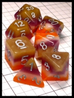 Dice : Dice - Dice Sets - Stratified Orange Peach Maroon and Tan - Dark Ages